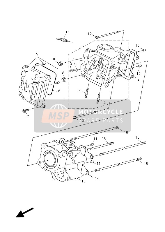 Yamaha YN50F 2012 ZYLINDERKOPF für ein 2012 Yamaha YN50F